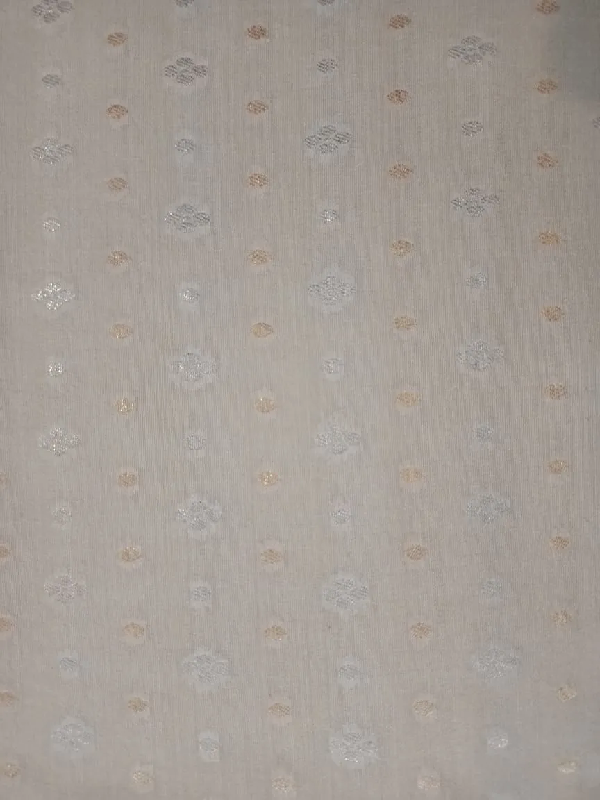 100% Pure Muga Tussar Silk Handloom With Minutely Woven Buttis