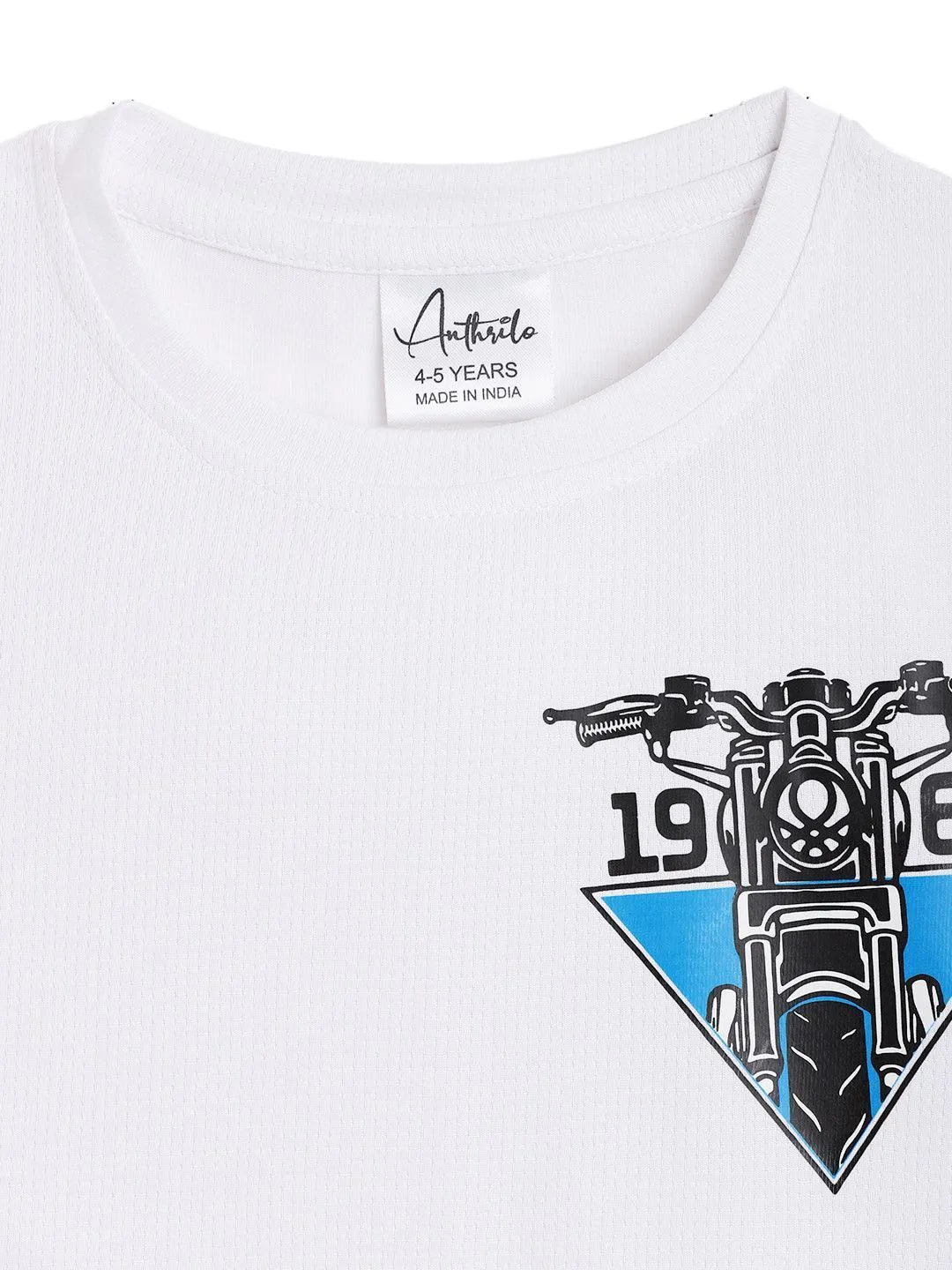 1965 BIKER SPORTY SHORT SLEEVE T-SHIRT - WHITE