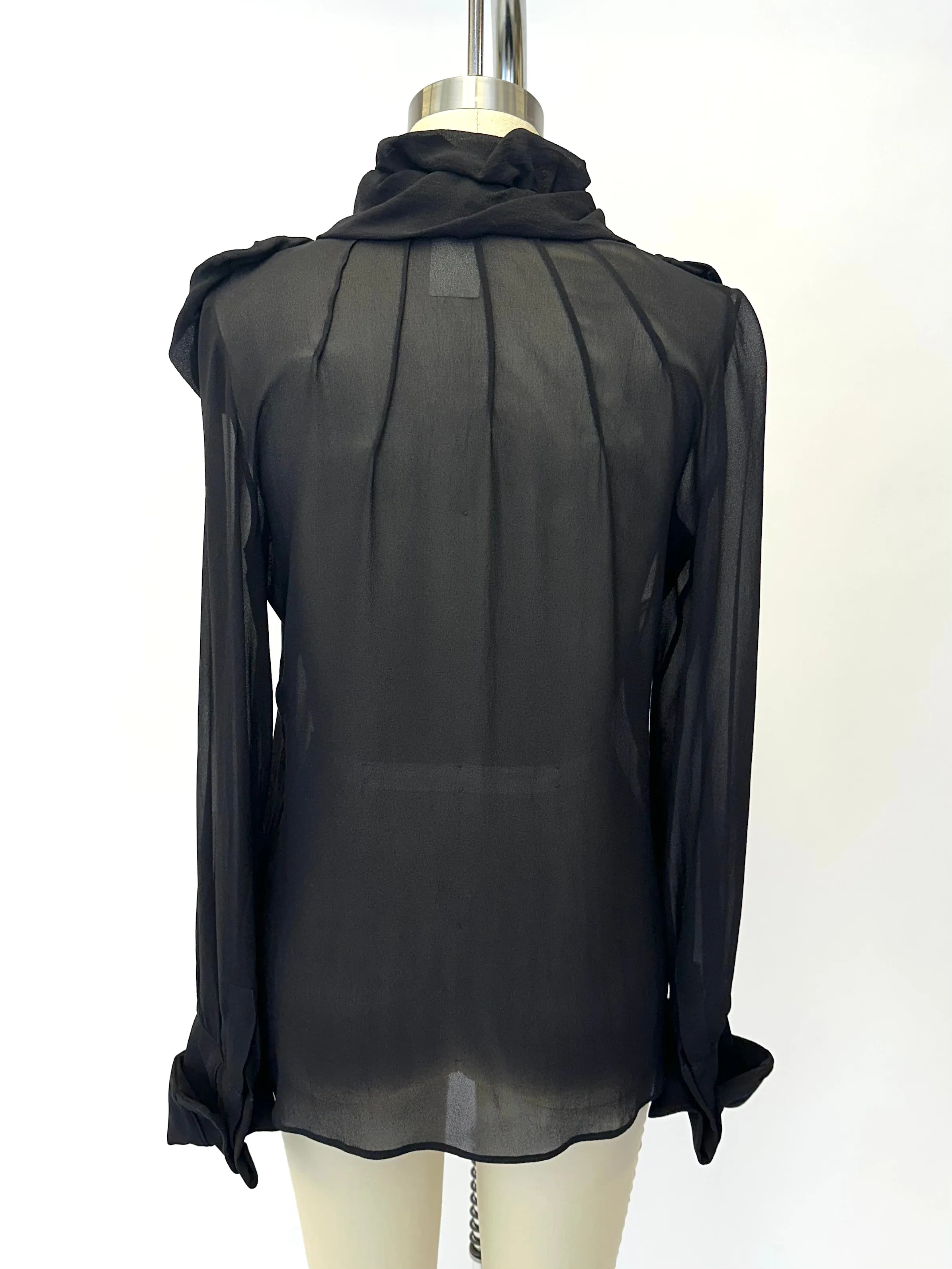 1990s Sonia Rykiel Silk Rosette Blouse