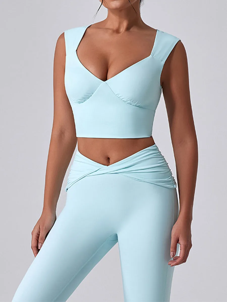 2pcs Sports Tank and Leggings Skin-Friendly Sports Set Workout Set Fitness Yoga Suit