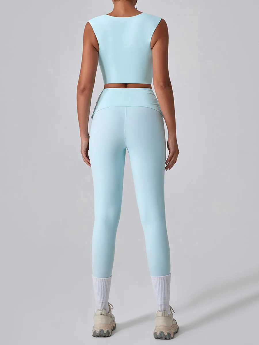 2pcs Sports Tank and Leggings Skin-Friendly Sports Set Workout Set Fitness Yoga Suit