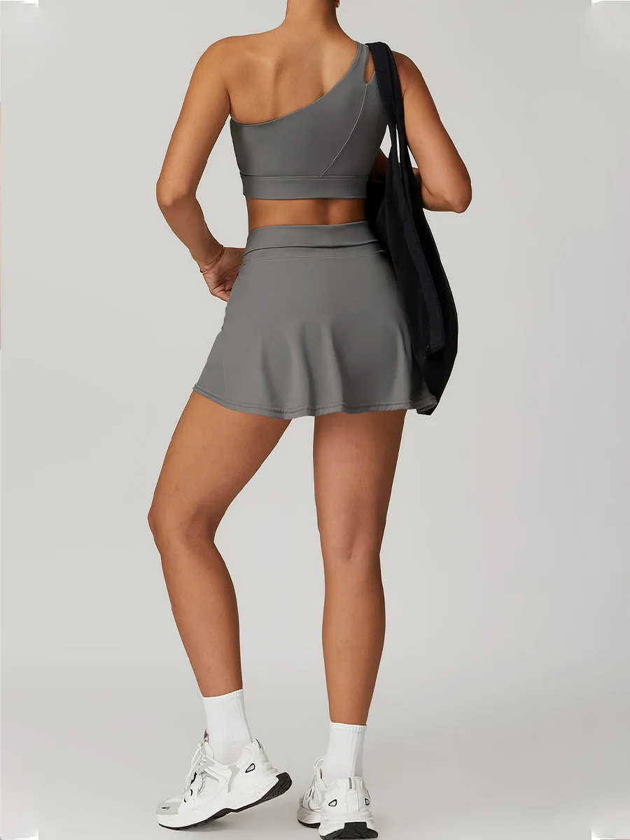 2pcs Sports Tank and Skorts Skin-Friendly Sports Set Workout Set Tennis Set