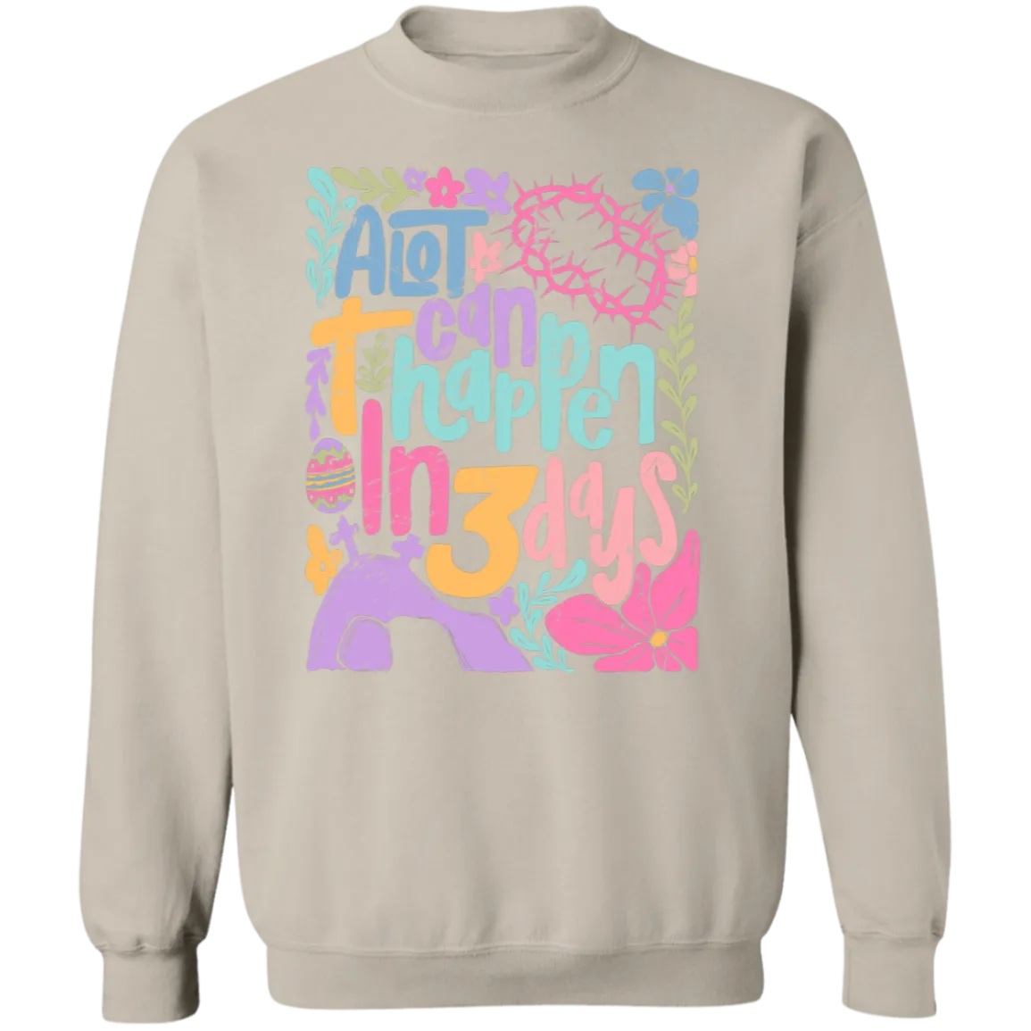 A Lot Can Happen in 3 Days Crewneck - Christian Easter Gildan
