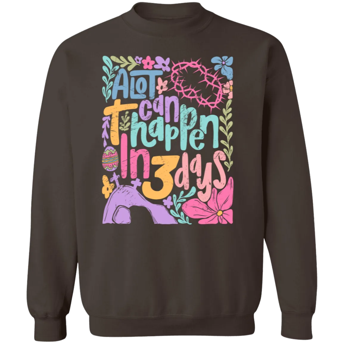 A Lot Can Happen in 3 Days Crewneck - Christian Easter Gildan
