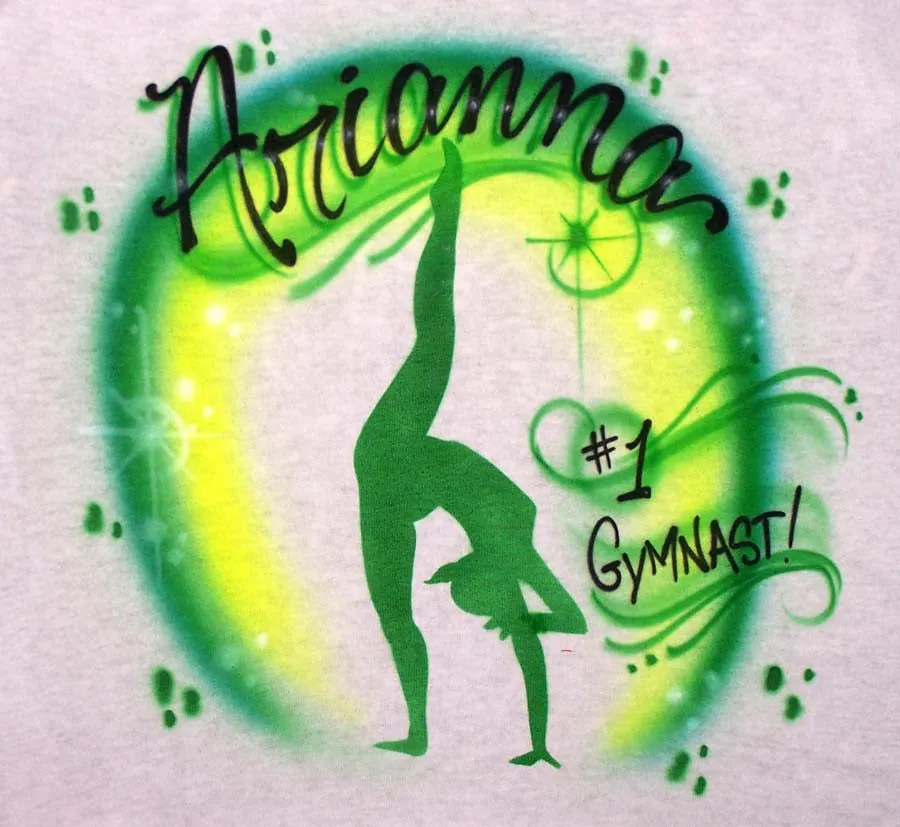 Airbrushed Gymnast Handstand Flip Personalized Shirt