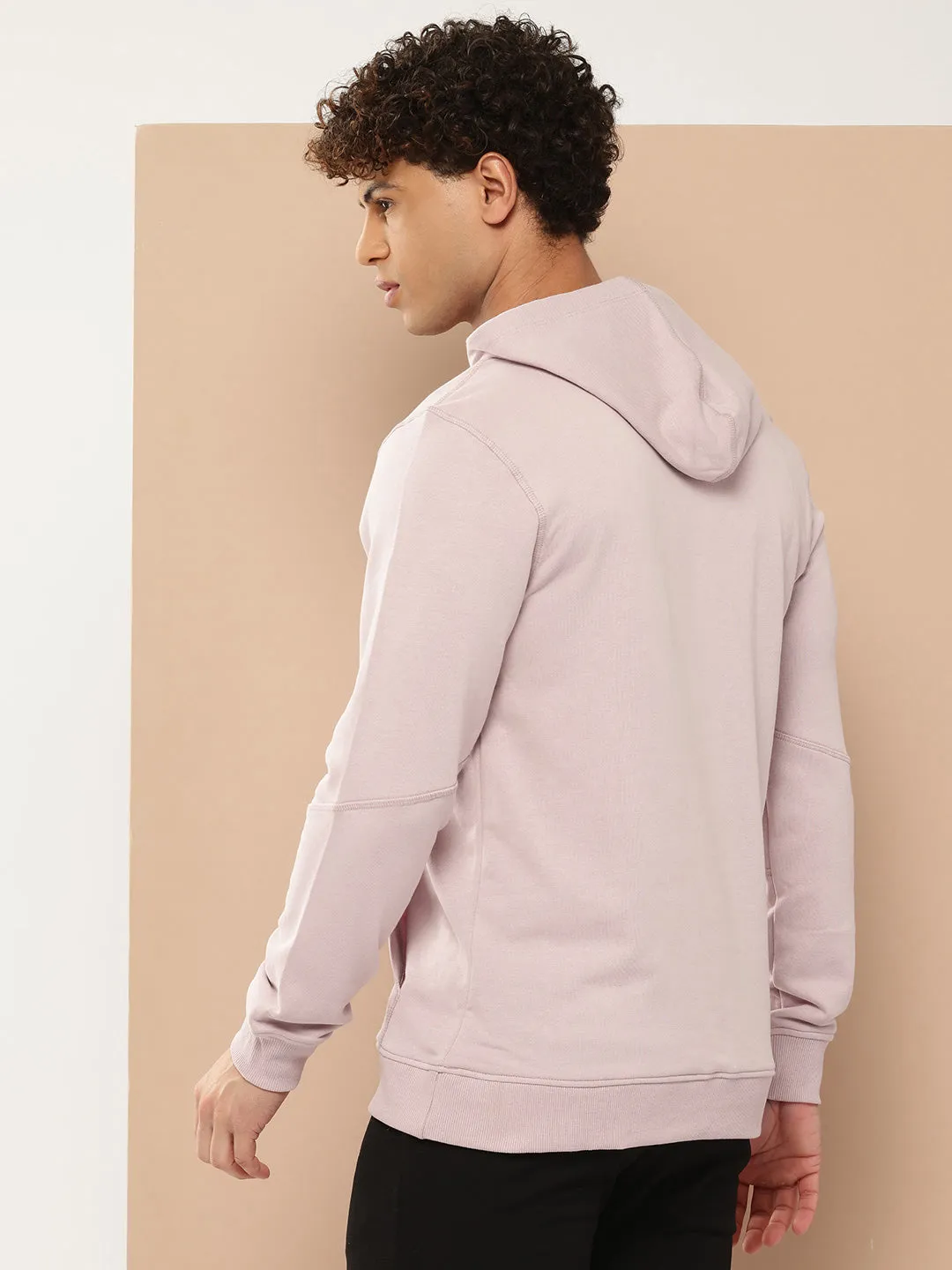 Alcis Men Lavender Hooded Sweatshirt