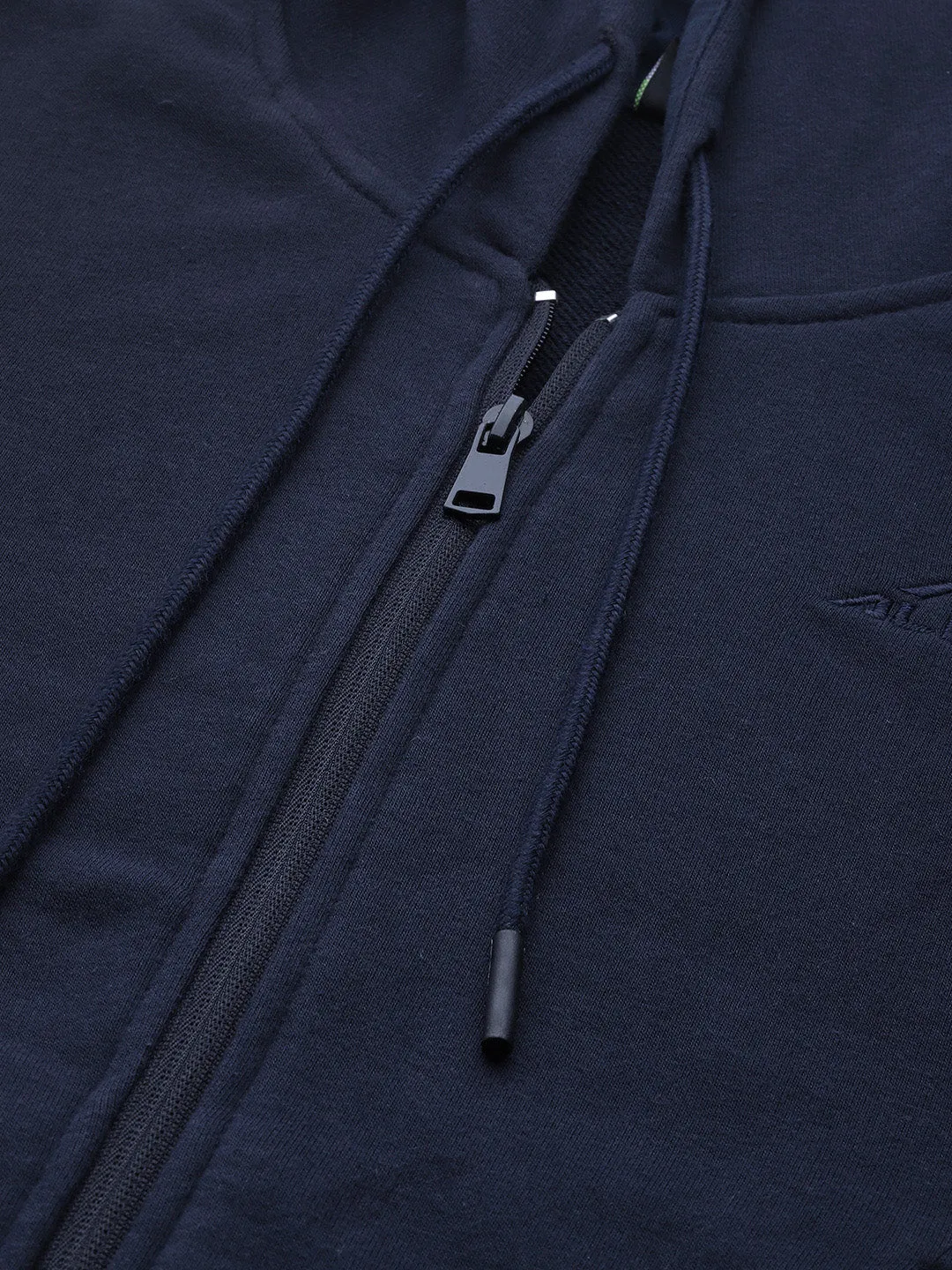 Alcis Women Navy Blue Solid Hooded Sweatshirt