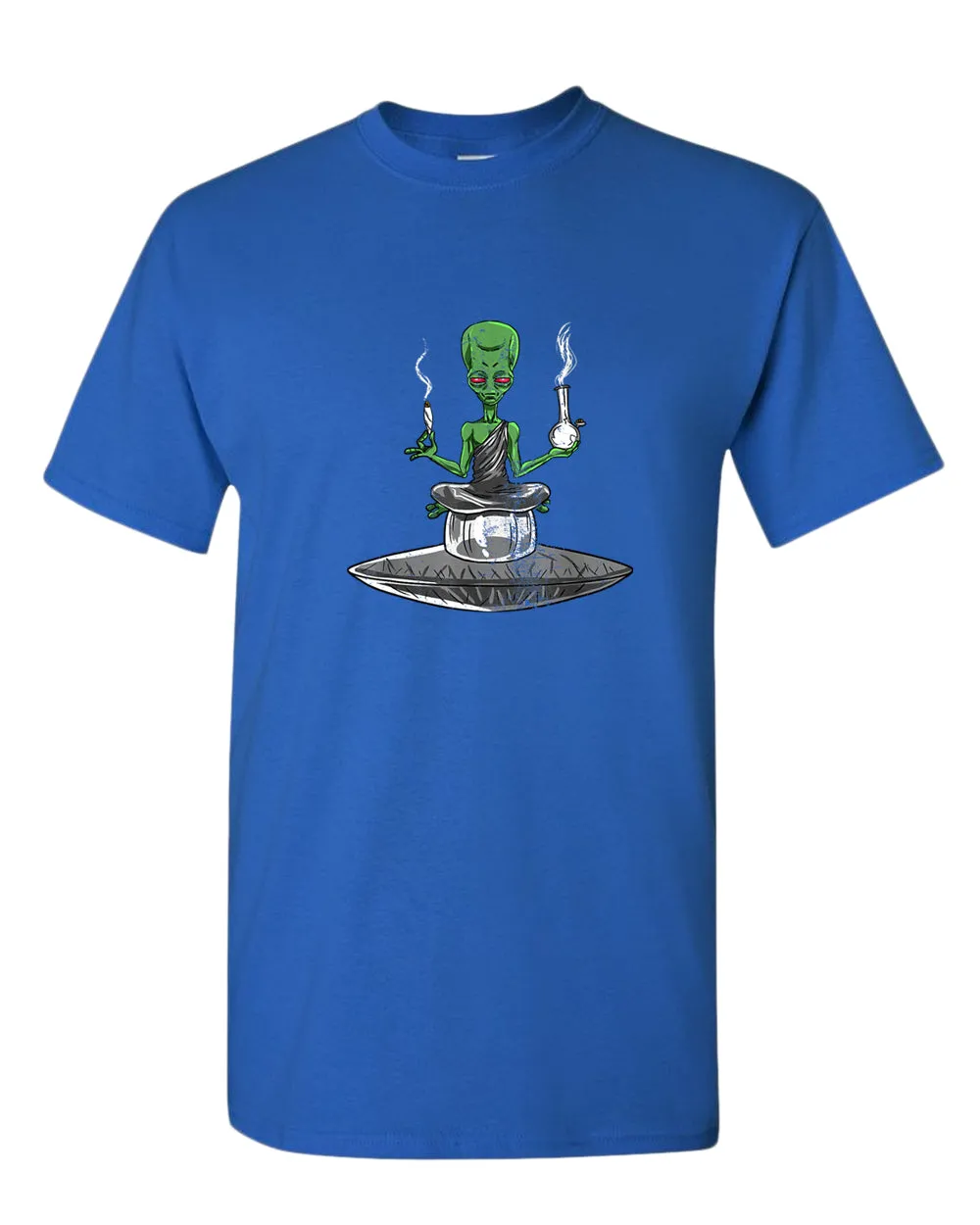 Alien meditation t-shirt, smoke tees