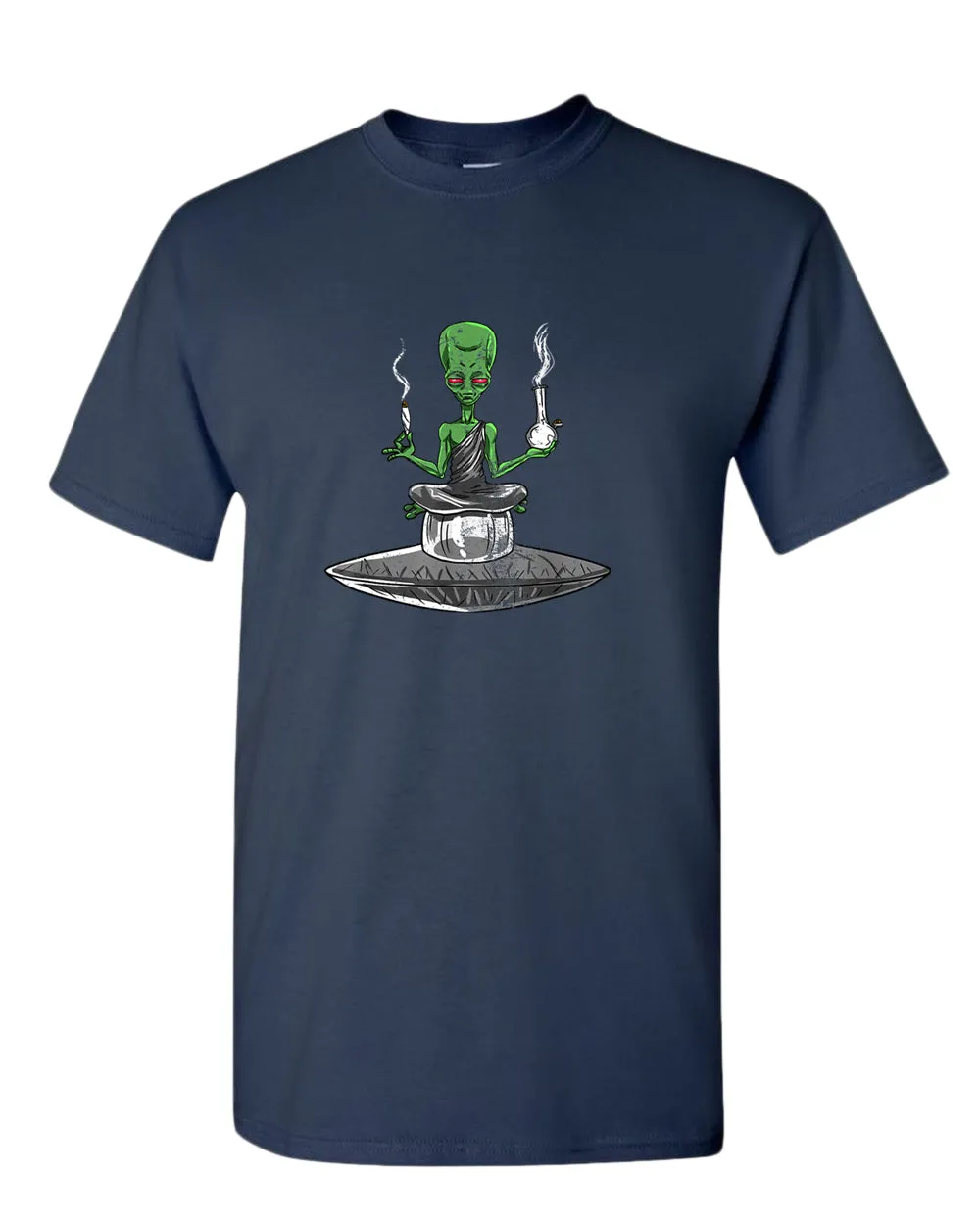 Alien meditation t-shirt, smoke tees