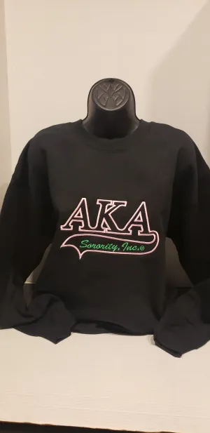 ALPHA KAPPA ALPHA CREWNECK SWEATSHIRT Black(Tail Design)
