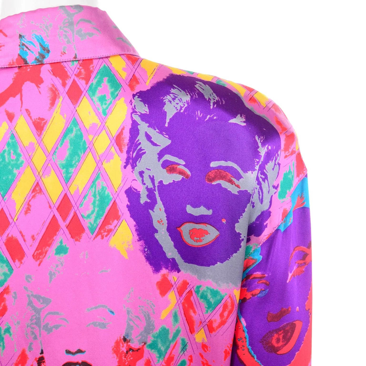 Andy Warhol Inspired Escada Margaretha Ley Marilyn Pink Silk Vintage Blouse
