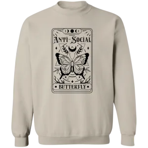Anti-Social Butterfly  Crewneck Pullover Sweatshirt