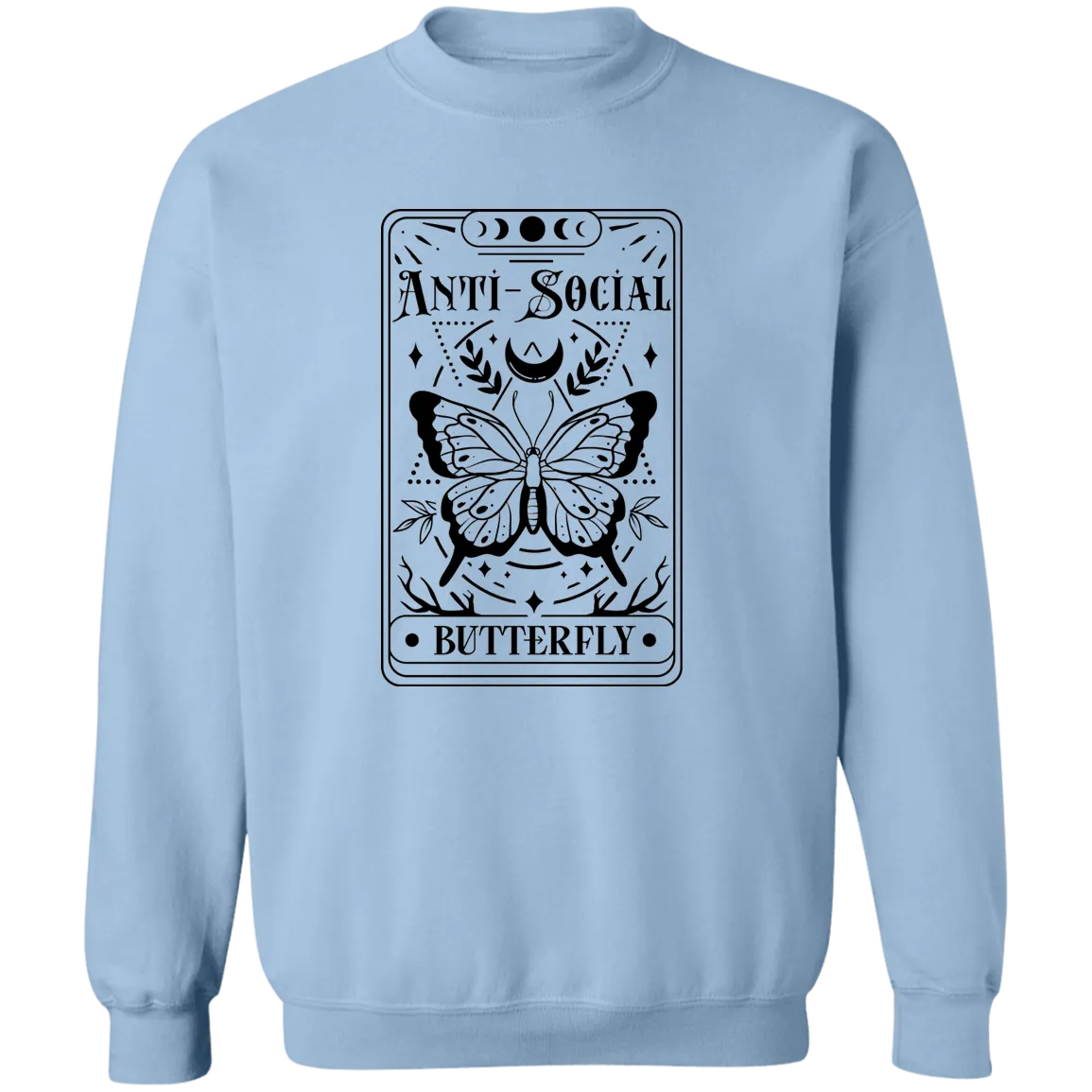 Anti-Social Butterfly  Crewneck Pullover Sweatshirt