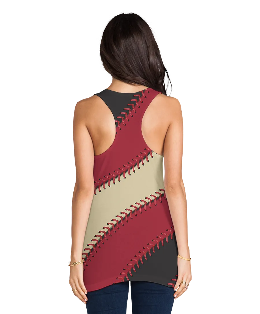 Arizona Baseball Stitches Racerback Tank Top