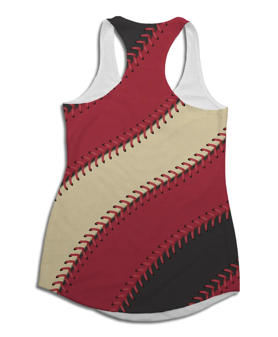 Arizona Baseball Stitches Racerback Tank Top