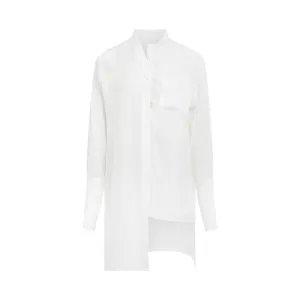 Asymmetric Silk Shirt in Ivory
