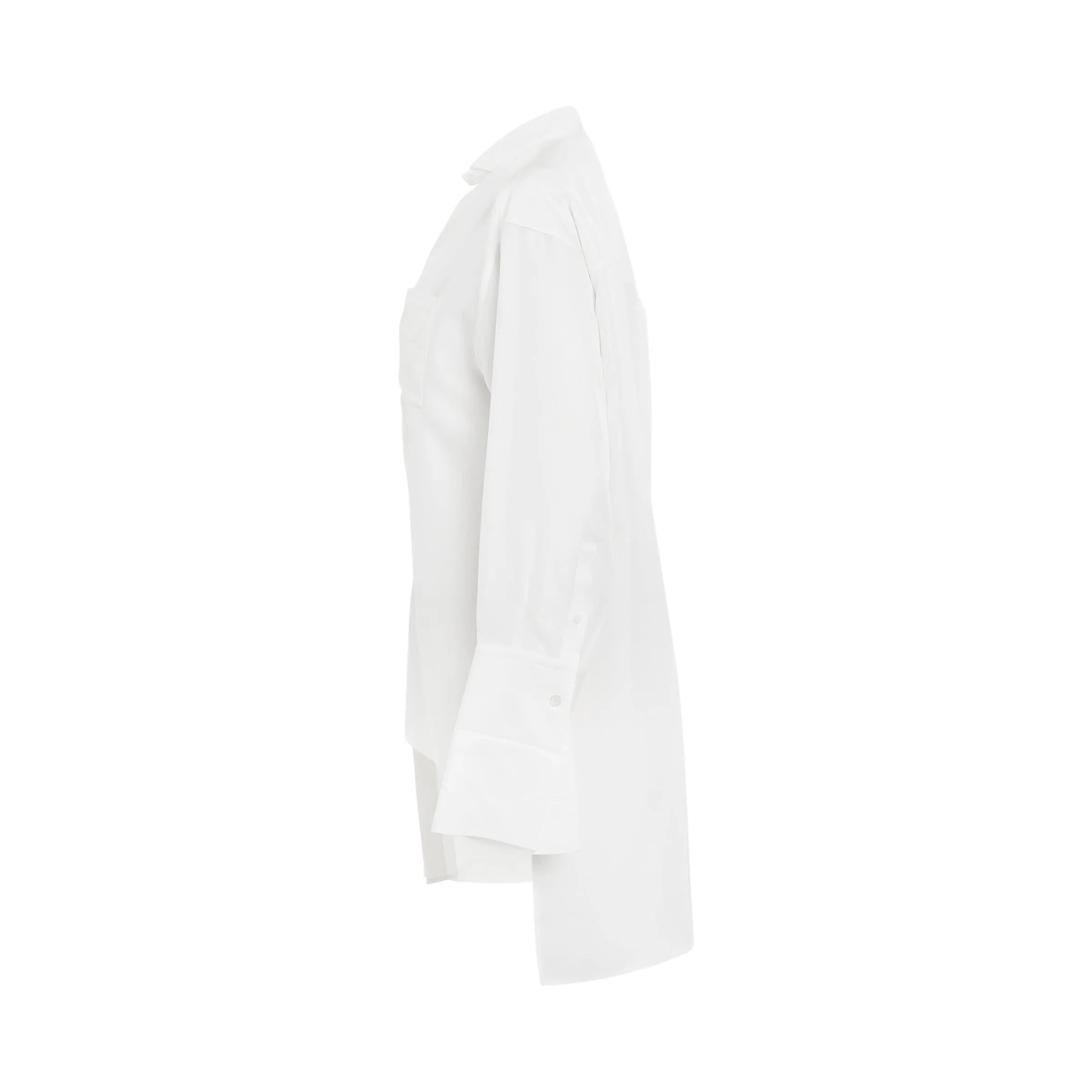 Asymmetric Silk Shirt in Ivory