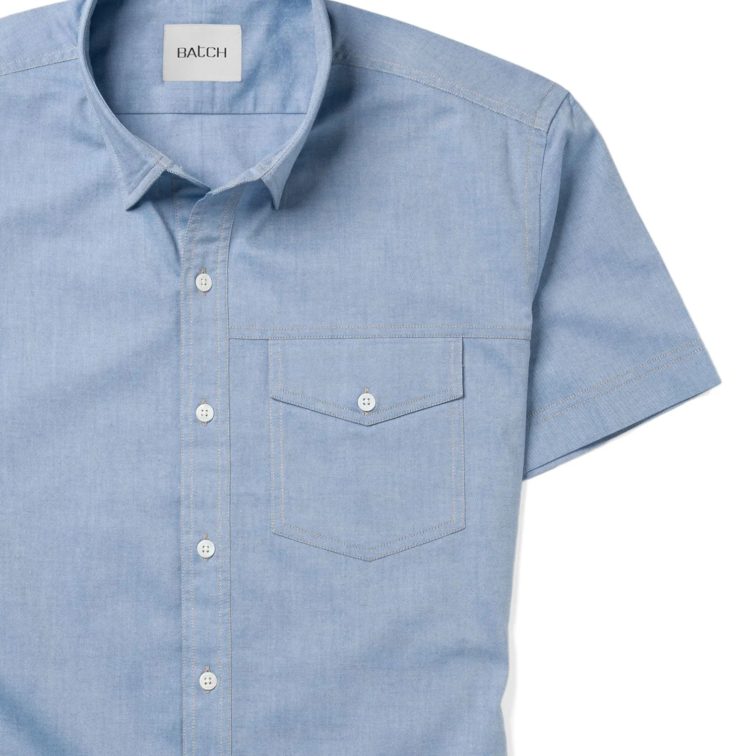 Author Short Sleeve Casual Shirt – Classic Blue Cotton Oxford
