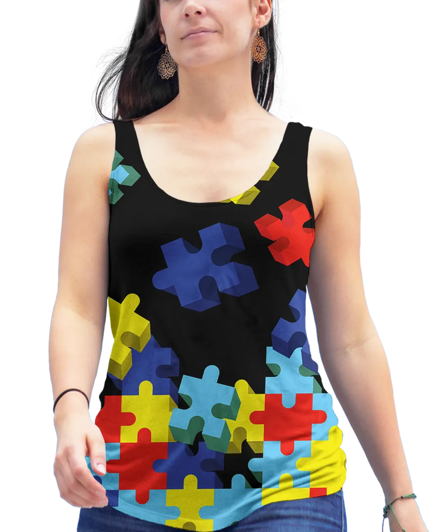 Autism Puzzle Racerback Tank Top