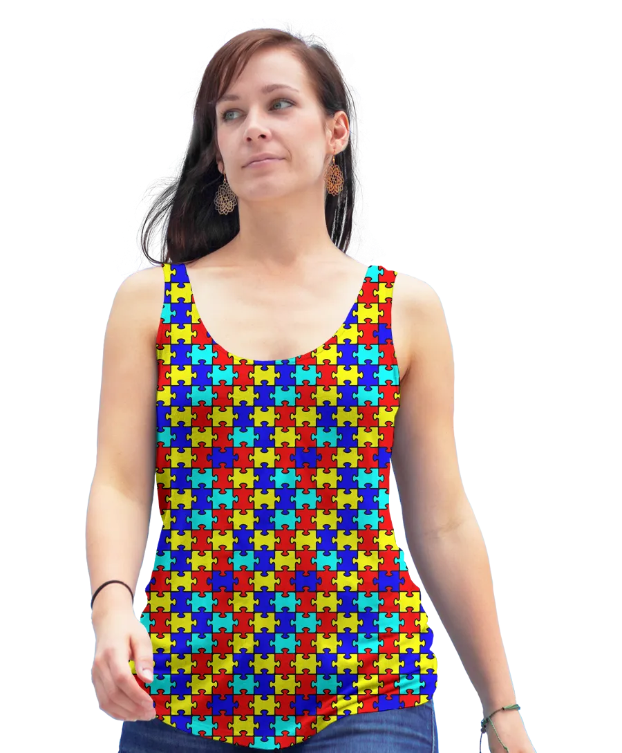 Autism Puzzle Racerback Tank Top