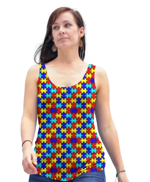 Autism Puzzle Racerback Tank Top