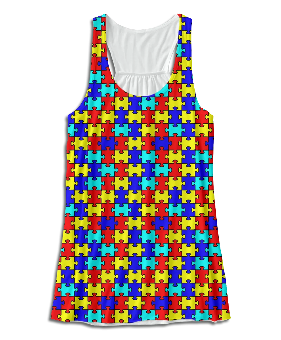 Autism Puzzle Racerback Tank Top