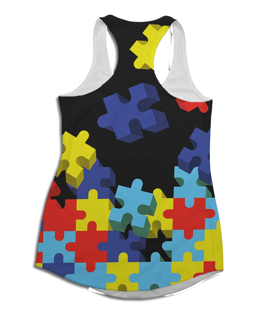 Autism Puzzle Racerback Tank Top