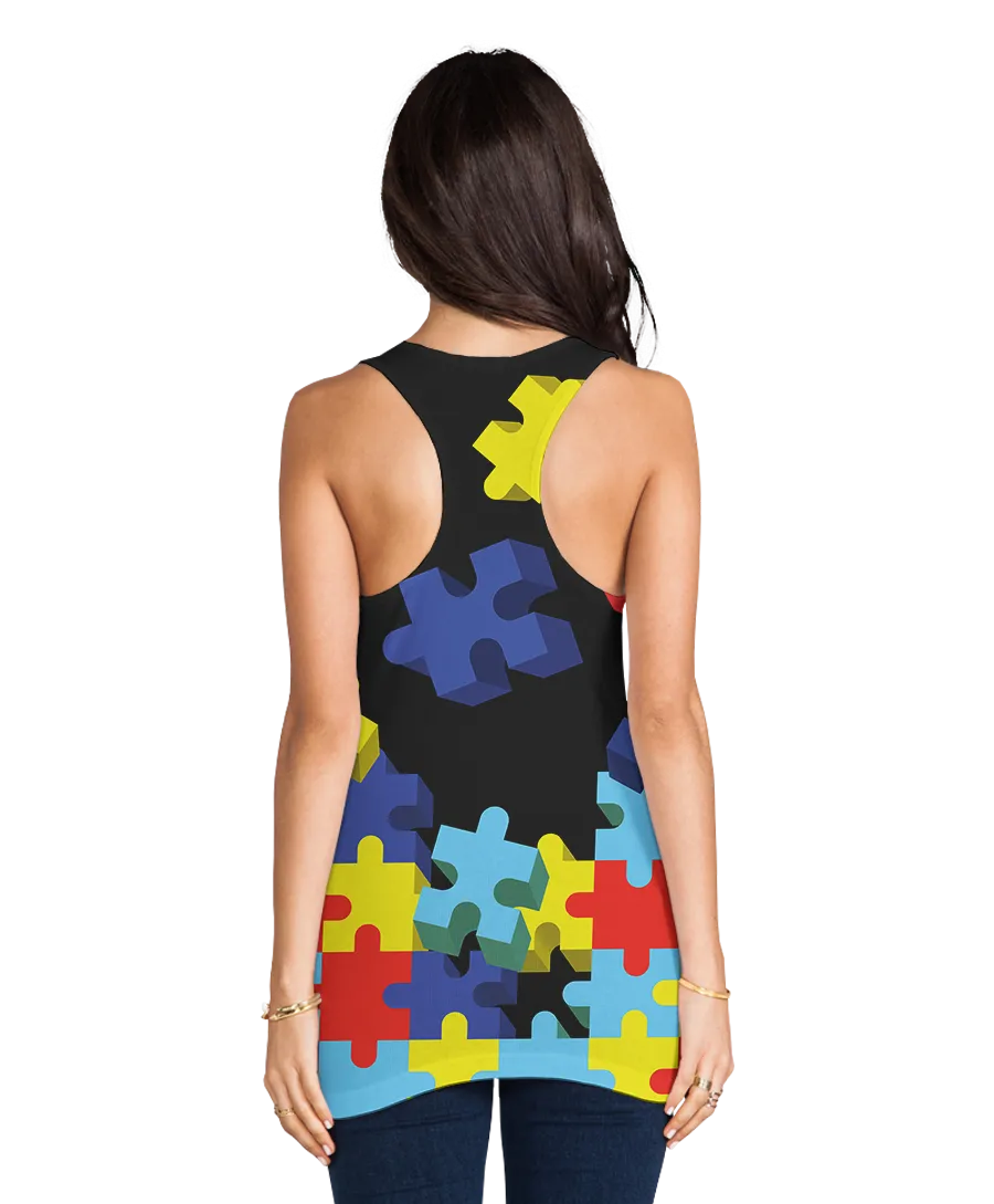 Autism Puzzle Racerback Tank Top