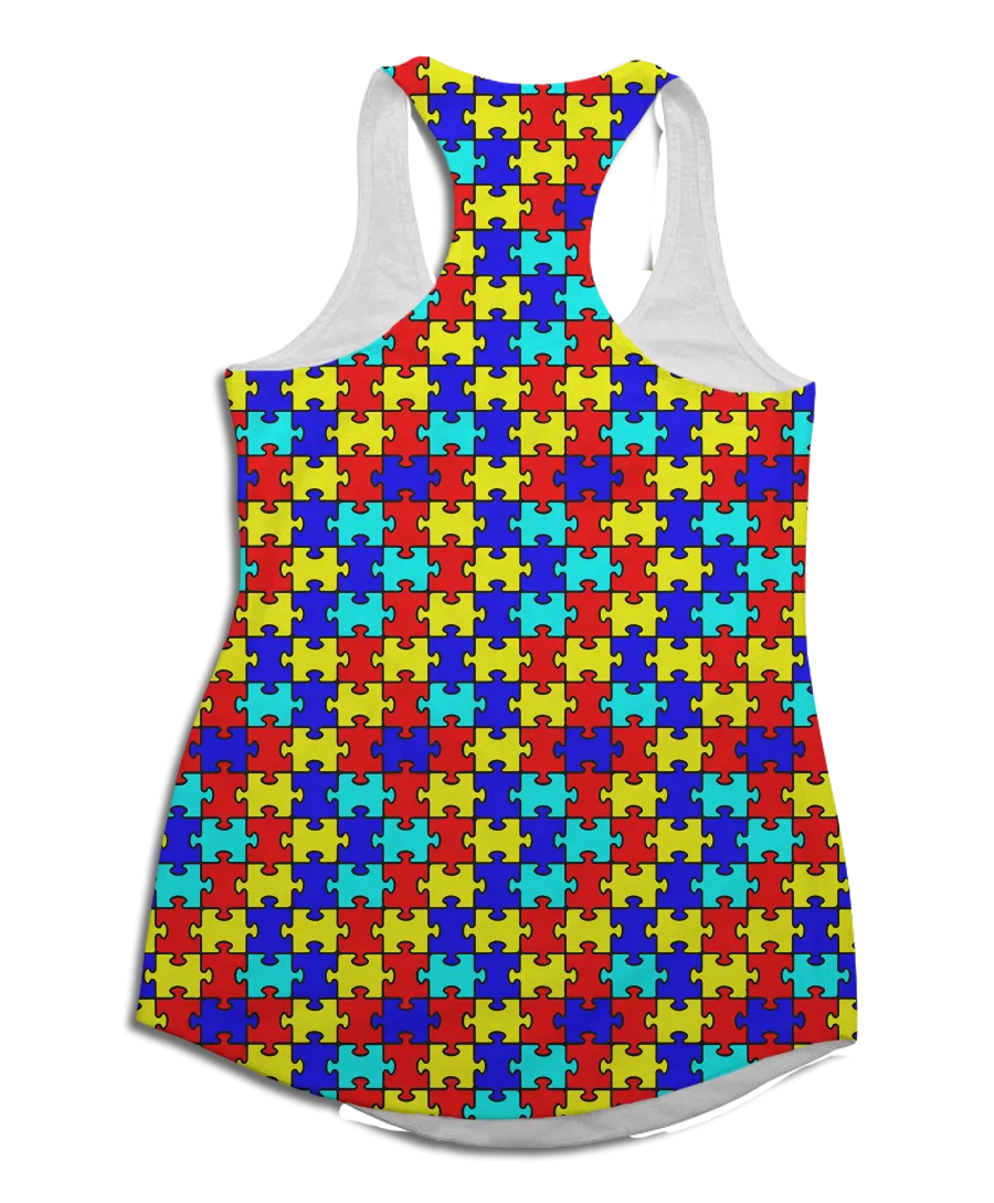 Autism Puzzle Racerback Tank Top