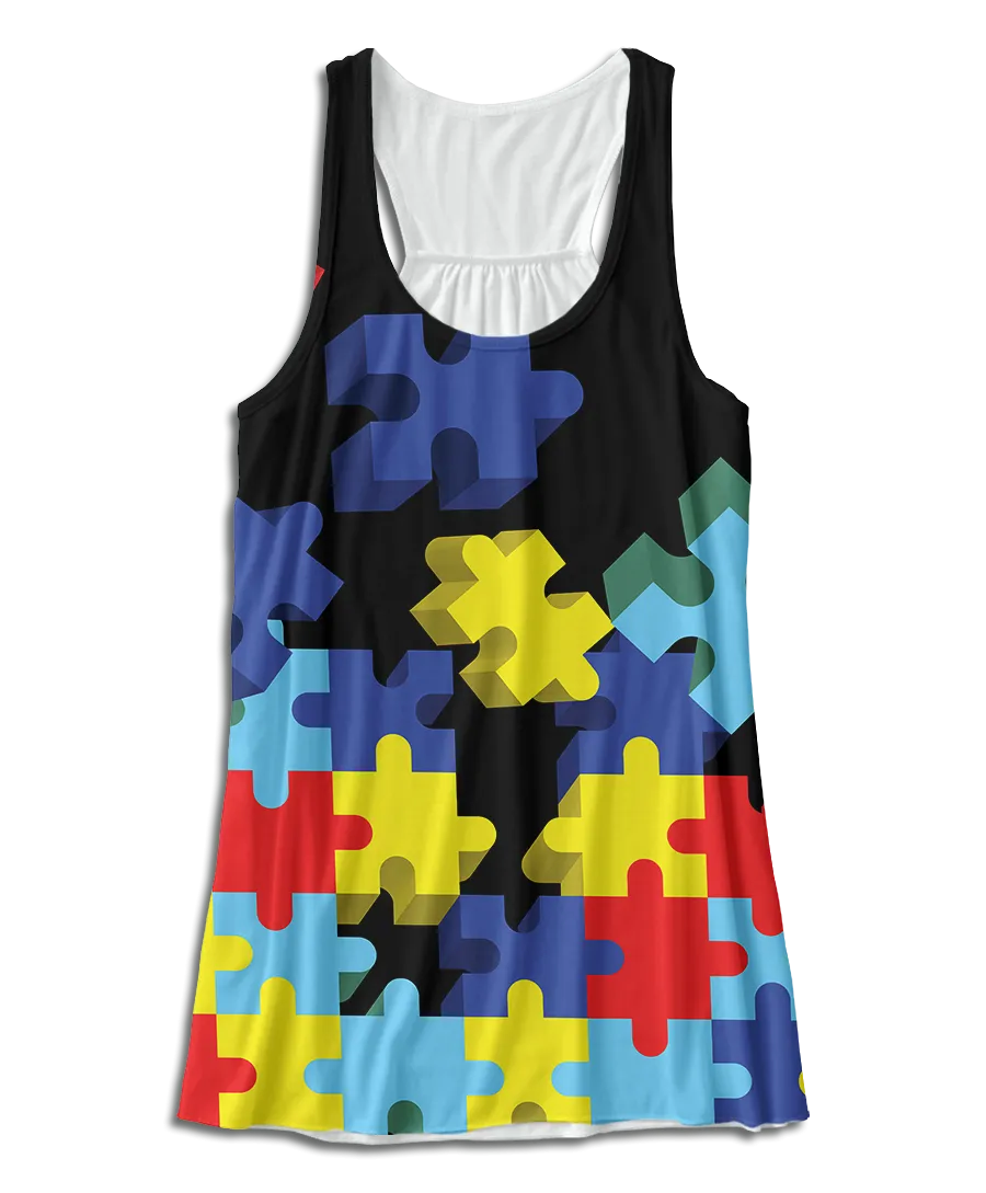 Autism Puzzle Racerback Tank Top