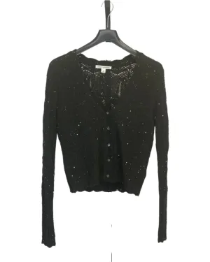 Autumn Cashmere Open Pointelle Sequin V Neck Cardigan