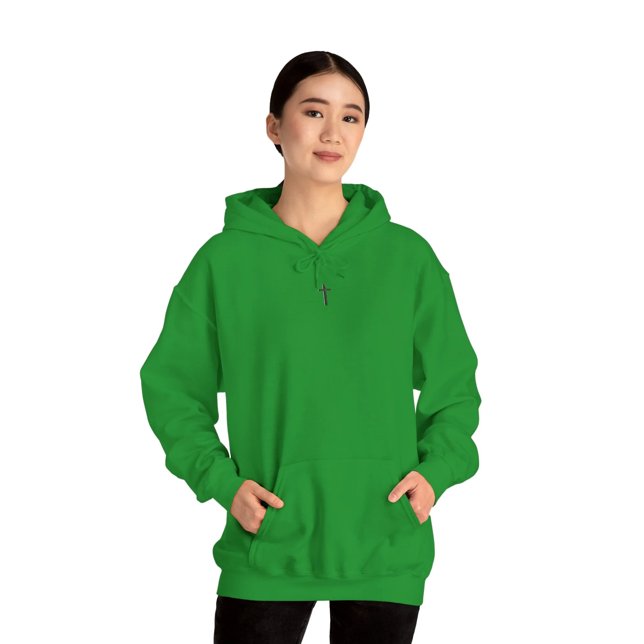 Back Design of White Dove Cross - Unisex Heavy Blend™ Hooded Sweatshirt