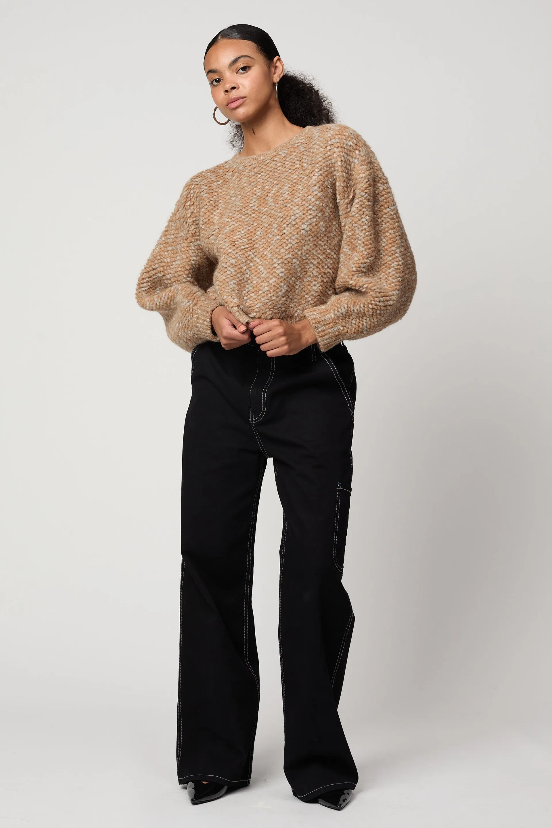 BALLOON SLEEVE SWEATER IN FRENCH TERRY