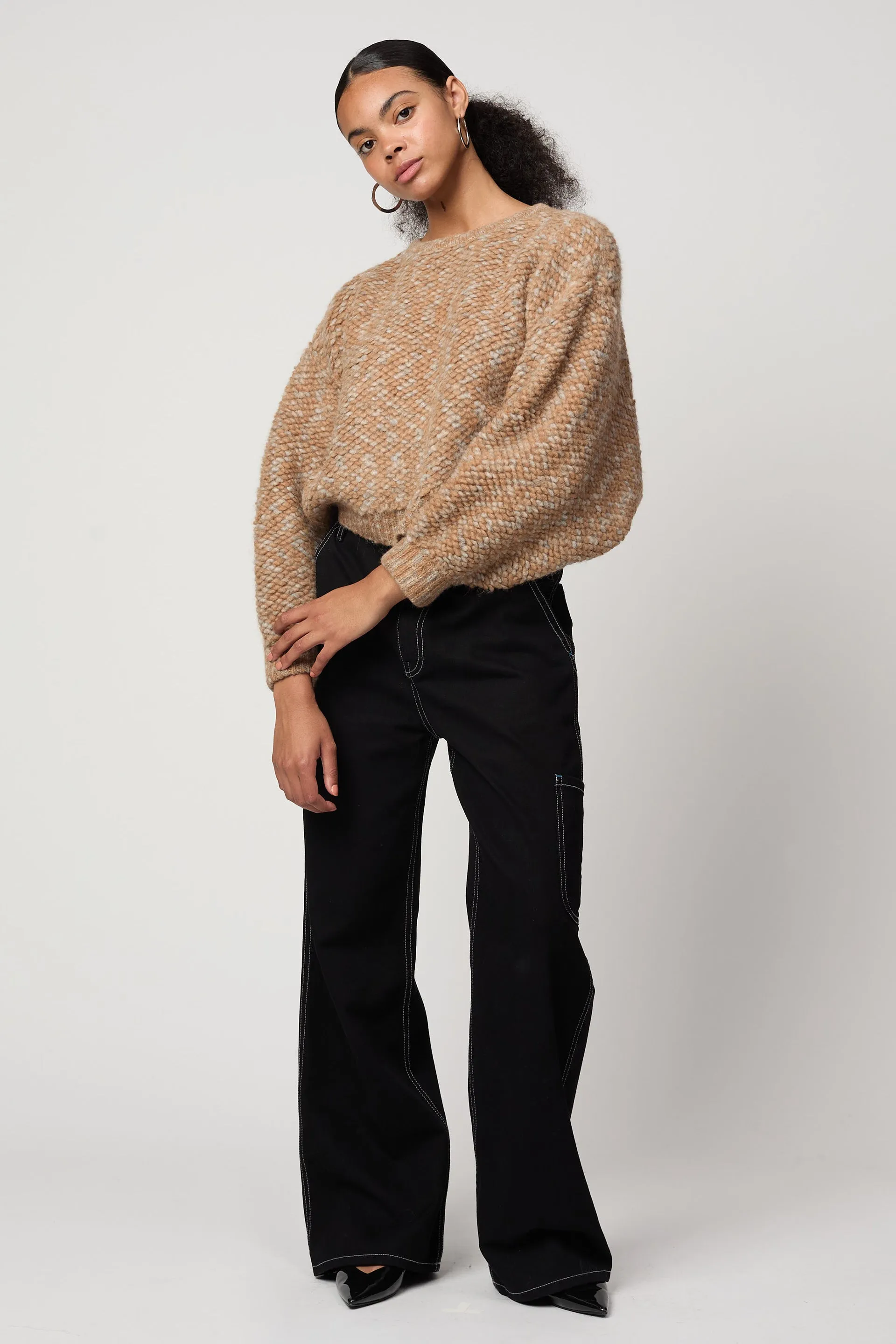 BALLOON SLEEVE SWEATER IN FRENCH TERRY