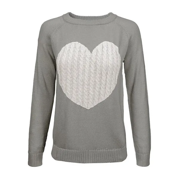 Be Mine Round Neck Pullover Sweater