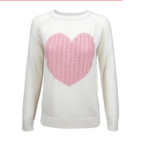 Be Mine Round Neck Pullover Sweater