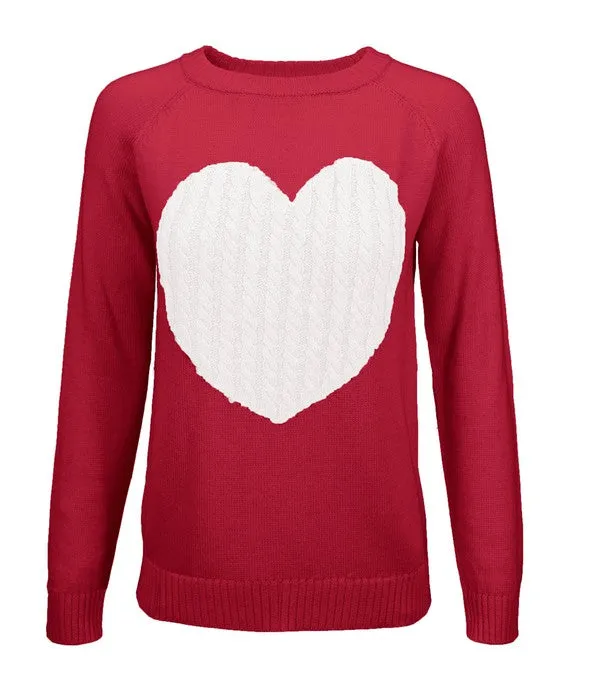 Be Mine Round Neck Pullover Sweater