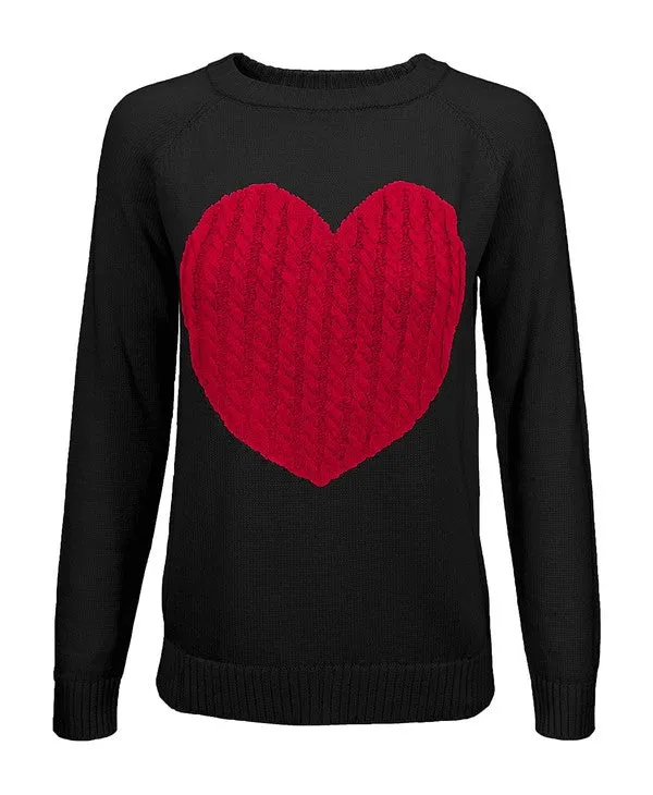 Be Mine Round Neck Pullover Sweater