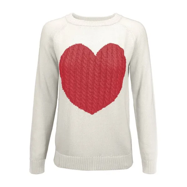 Be Mine Round Neck Pullover Sweater