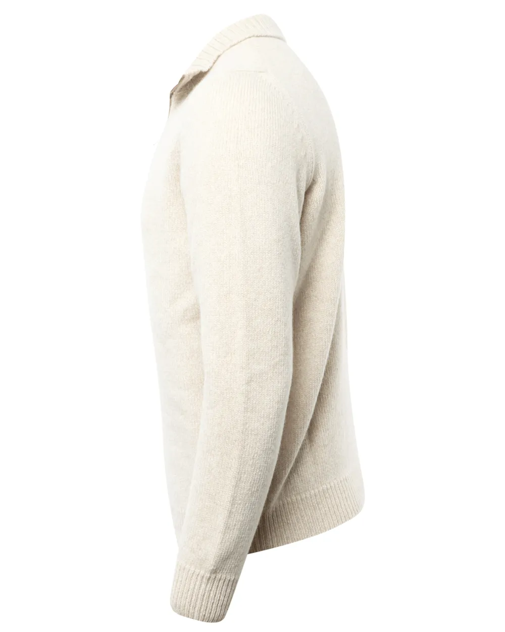Beige Cashmere Quarter Zip Sweater