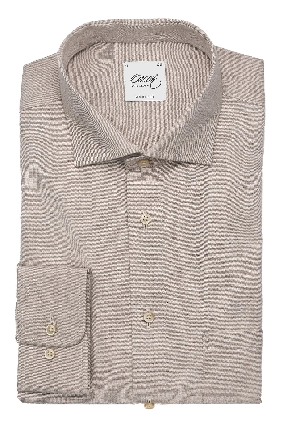 Beige regular fit flannel shirt