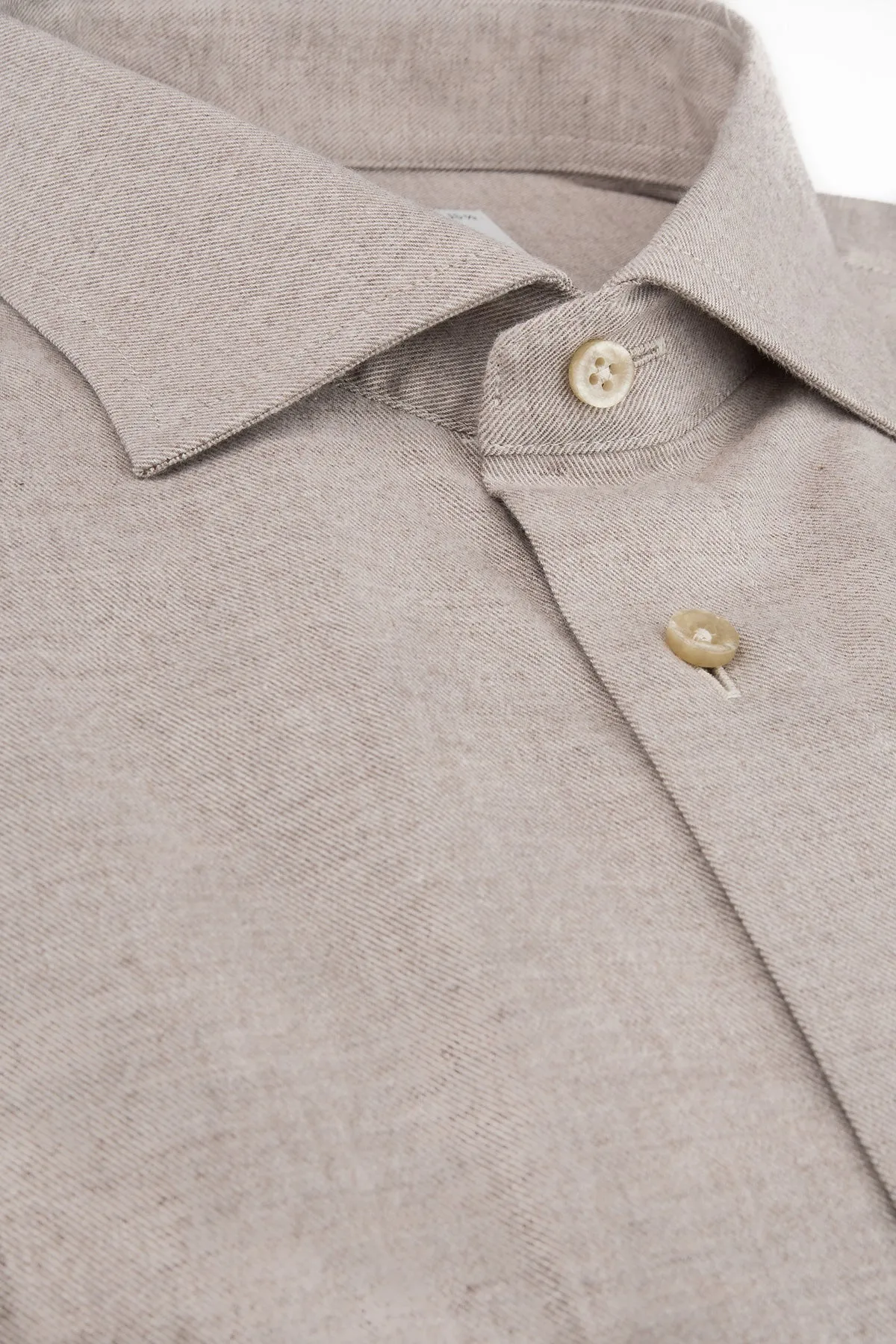 Beige regular fit flannel shirt