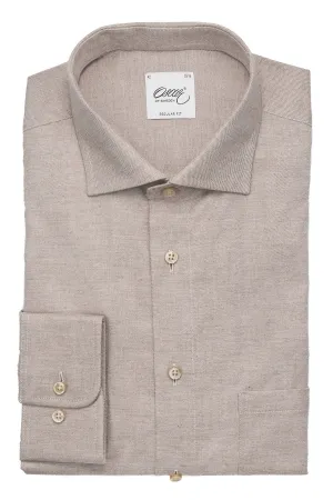 Beige regular fit flannel shirt