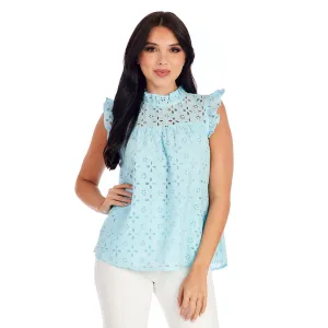 Bianca Eyelet Tank {Blue}