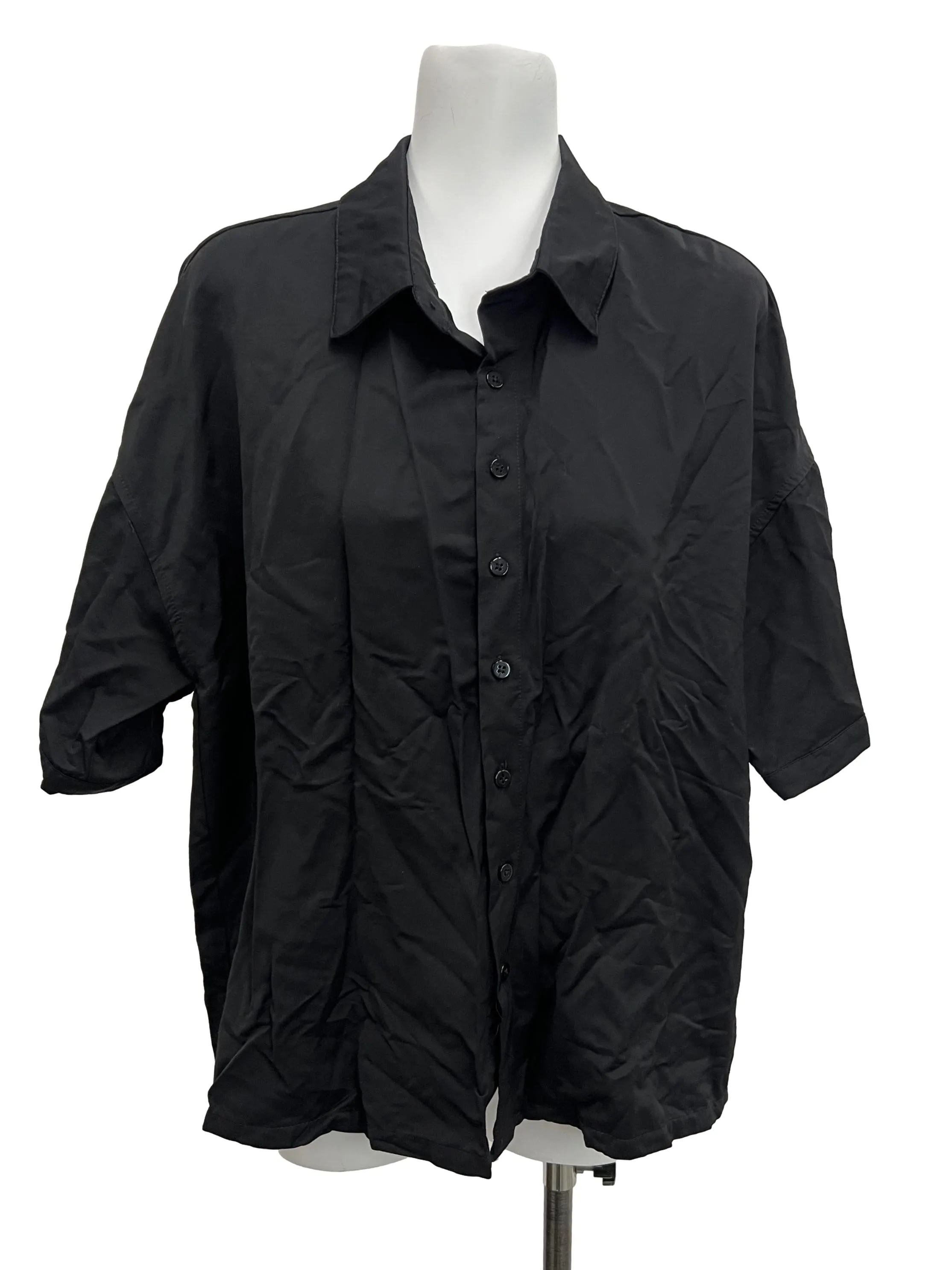 Black Button Down Blouse TTR