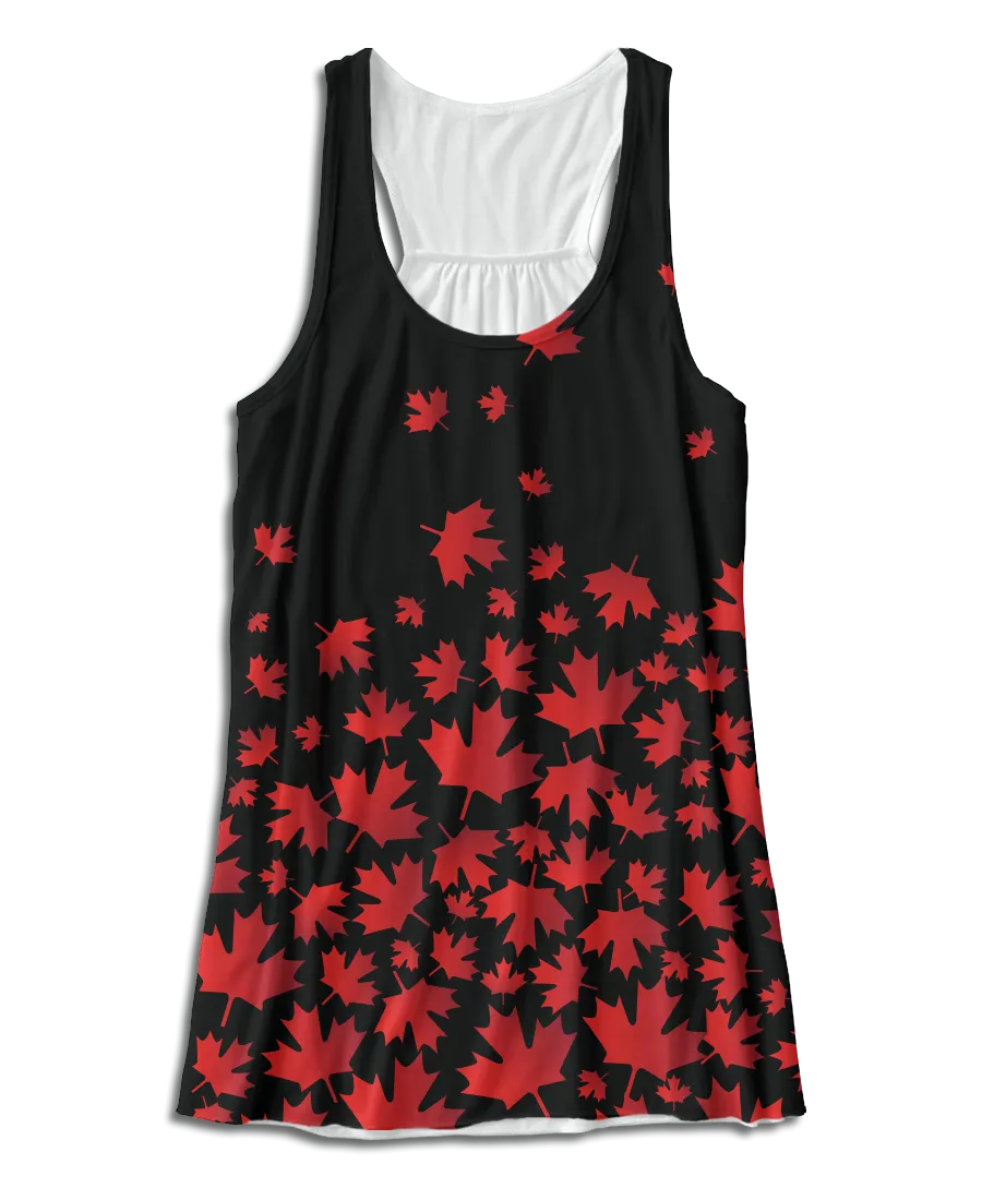 Black Canadian Maple Leaf Racerback Tank Top