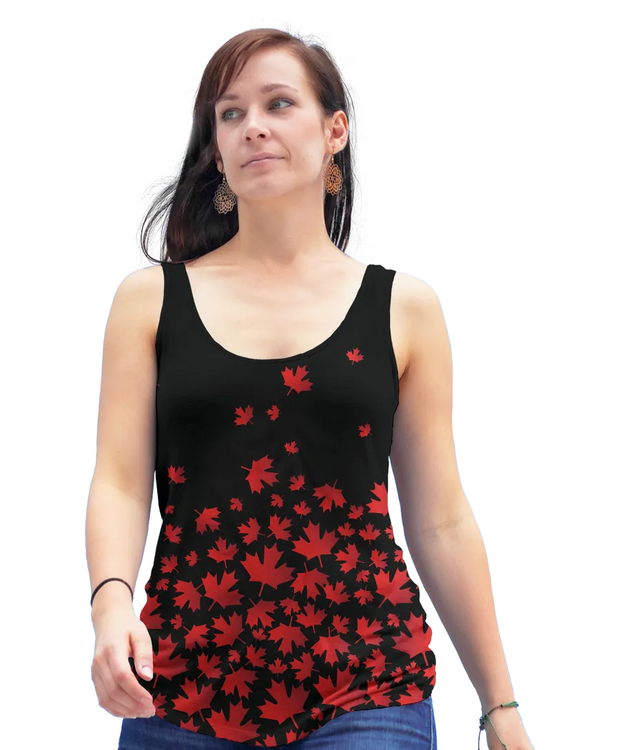 Black Canadian Maple Leaf Racerback Tank Top