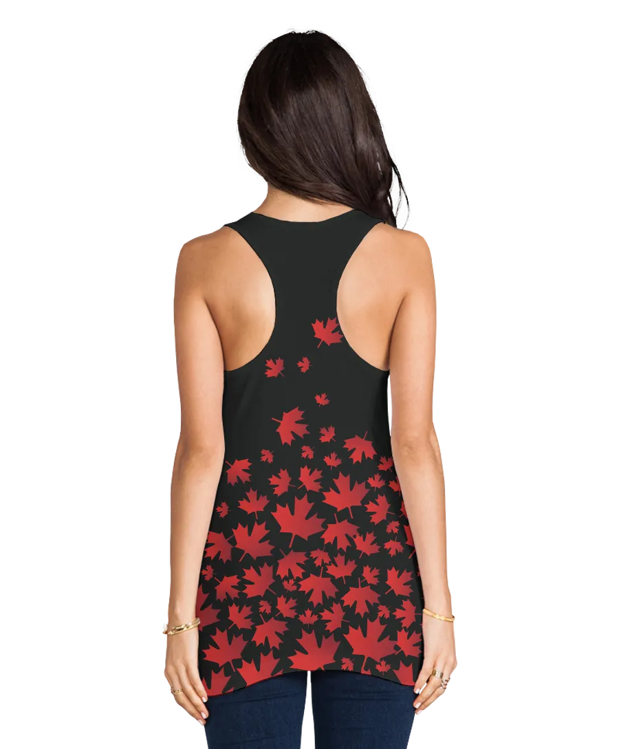 Black Canadian Maple Leaf Racerback Tank Top