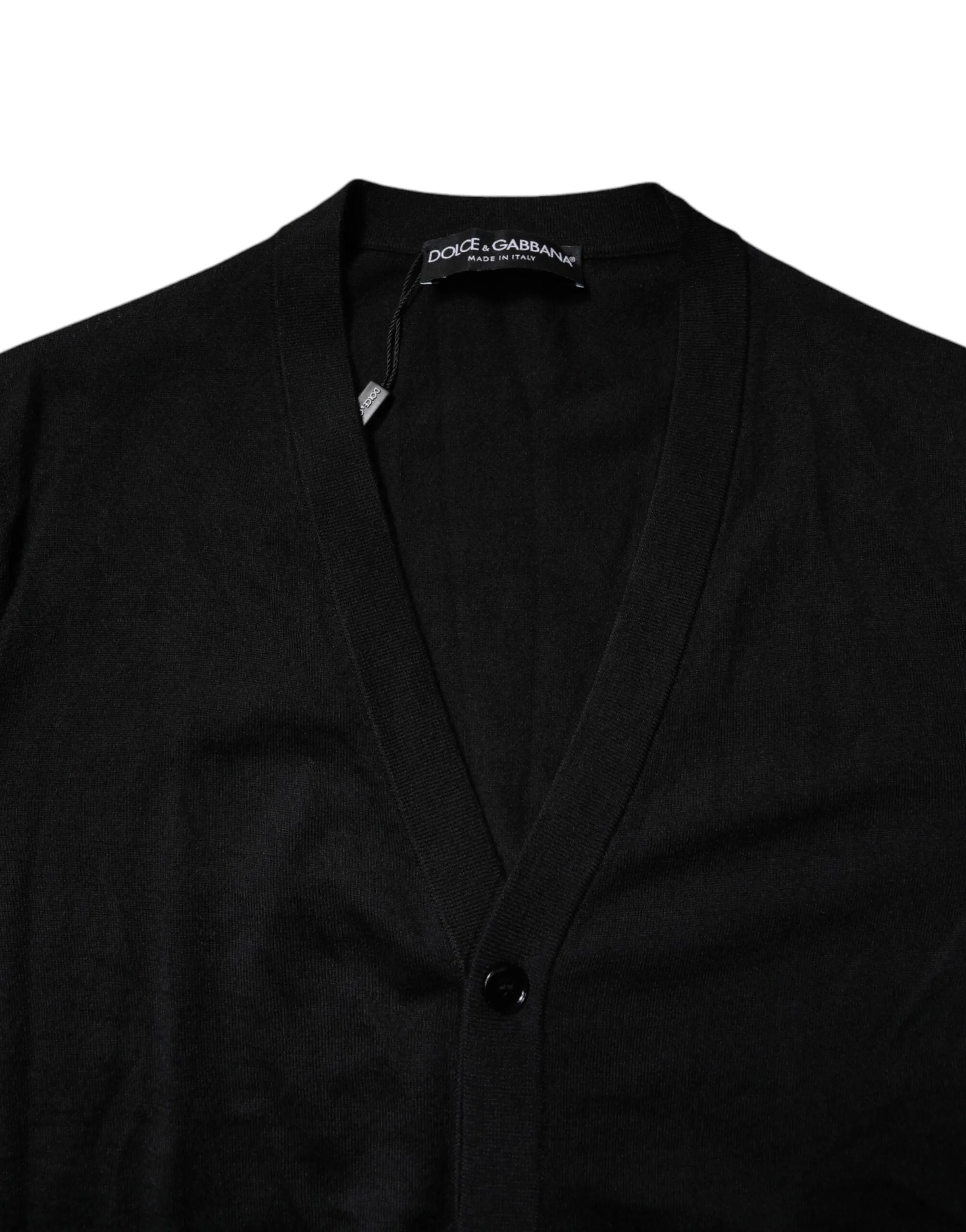Black Cashmere Button Down Cardigan Sweater