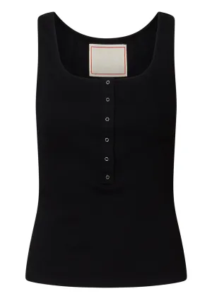Black Kate Ribbed Top